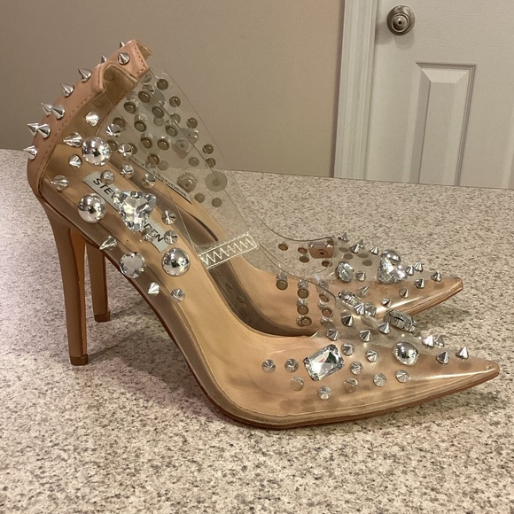 Steve Madden Clear Spiked Jewel Nomah Pumps - Picture 2 of 11